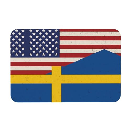Kieselgur-Matte, Motiv: USA und Schweden, 40 x 60 cm, Herbst-Weichbodenmatte, Duschkissen, rutschfeste Gummi-Rückseite von DIEzig