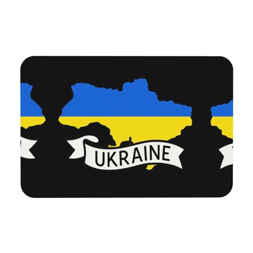 Kieselgur-Matte mit Ukraine-Kartendruck, 40 x 60 cm, Herbst-Weichbodenmatte, Duschkissen, rutschfeste Gummi-Rückseite von DIEzig