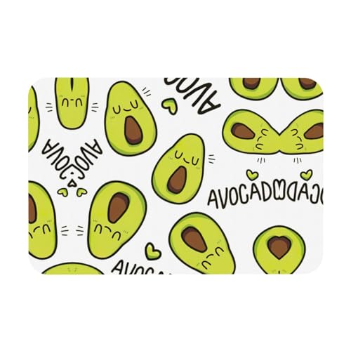 Kieselgur mit Cartoon-Birnen-Druck, 39,9 x 60,9 cm, Herbstmatte, weiche Bodenmatte, Duschkissen, rutschfeste Gummi-Rückseite von DIEzig