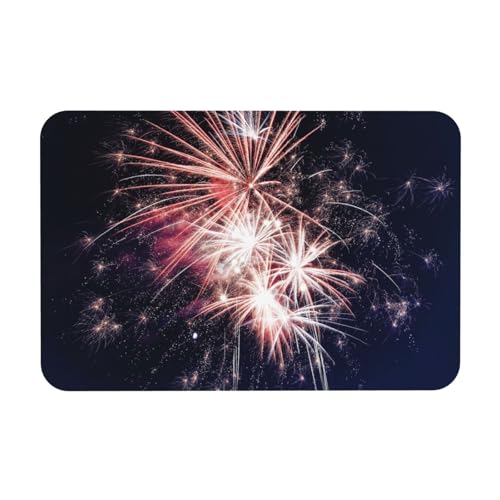 Kieselgur mit Explosionsfeuerwerk, 39,9 x 60,9 cm, Herbstmatte, weiche Bodenmatte, Duschkissen, rutschfeste Gummi-Rückseite von DIEzig