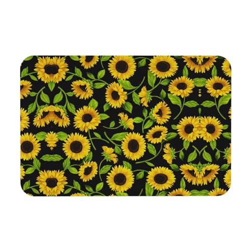 Kieselgur mit Sonnenblumendruck, 39,9 x 60,9 cm, Herbstmatte, weiche Bodenmatte, Duschkissen, rutschfeste Gummi-Rückseite von DIEzig