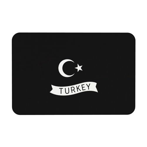 Kieselgur mit Türkei-Kartendruck, 39,9 x 60,9 cm, Herbst-weiche Bodenmatte, Duschkissen, rutschfeste Gummi-Rückseite von DIEzig