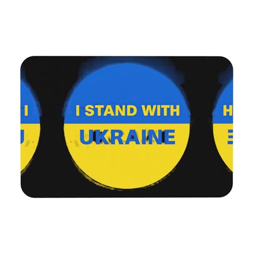 Kieselgur mit Ukraine-Druck, 39,9 x 60,9 cm, Herbst-Weichbodenmatte, Duschkissen, rutschfeste Gummi-Rückseite von DIEzig