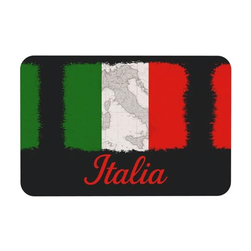 Kieselgur mit italienischer Flagge, 40 x 60 cm, Herbst-Weichbodenmatte, Duschkissen, rutschfeste Gummi-Rückseite von DIEzig