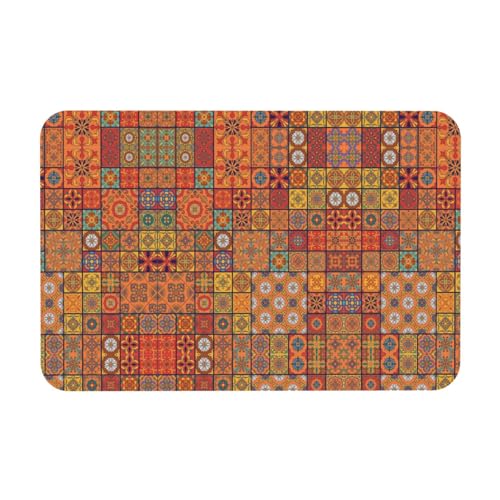 Kieselgur mit marokkanischem geometrischem Druck, 40 x 60 cm, Herbstmatte, weiche Bodenmatte, Duschkissen, rutschfeste Gummi-Rückseite von DIEzig