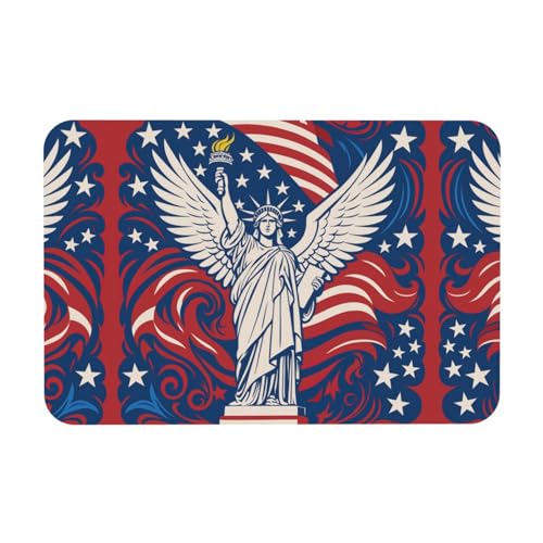 Liberty Statue mit amerikanischem Druck, Kieselgur-Matte, Herbst-Weichbodenmatte, Duschkissen, rutschfeste Gummi-Rückseite, 39,9 x 60,9 cm von DIEzig