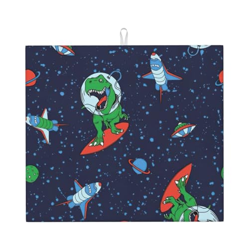 Lustige Abtropfmatte mit Astronauten-Dinosaurier-Raketendruck, niedliche Abtropfmatte für Küche, ästhetisch, saugfähig, Abtropfmatte, leicht zu reinigen Lustige Abtropfmatte mit Astronauten-Dinosaurier-Raketendruck, niedliche Abtropfmatte für Küche, ästhetisch, saugfähig, Abtropfmatte, leicht zu reinigen von DIEzig