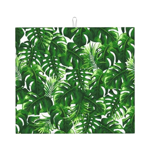 Monstera Deliciosa Abtropfmatte mit Bananen-Palmendruck, niedliche Abtropfmatte für Küche, ästhetisch, saugfähig, Abtropfmatte, leicht zu reinigen Monstera Deliciosa Abtropfmatte mit Bananen-Palmendruck, niedliche Abtropfmatte für Küche, ästhetisch, saugfähig, Abtropfmatte, leicht zu reinigen von DIEzig