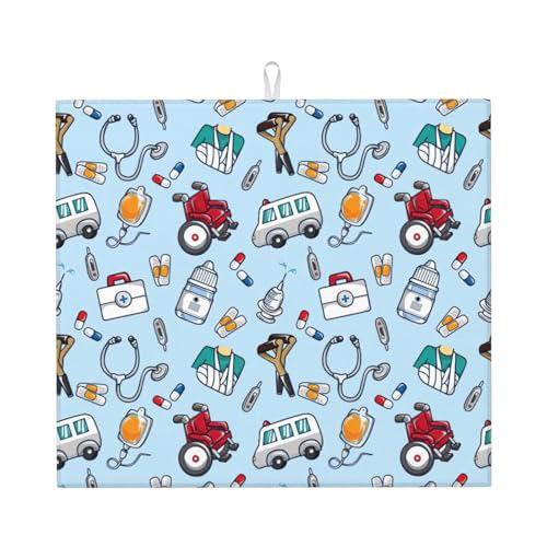 Niedliche Abtropfmatte mit Cartoon-Werkzeugen für die Küche, ästhetisch, saugfähig, Abtropfmatte, leicht zu reinigen Niedliche Abtropfmatte mit Cartoon-Werkzeugen für die Küche, ästhetisch, saugfähig, Abtropfmatte, leicht zu reinigen von DIEzig