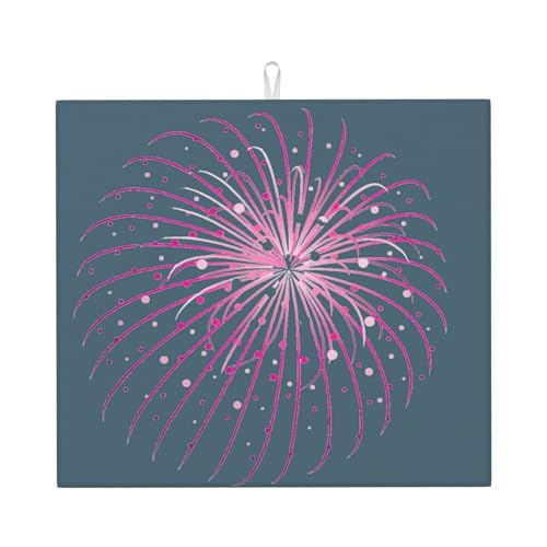 Niedliche Abtropfmatte mit Feuerwerksdruck, ästhetisch, saugfähig, Abtropfmatte, Küchen-Abtropfmatte, leicht zu reinigen von DIEzig