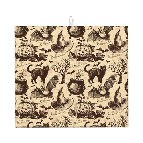 Niedliche Abtropfmatte mit Hexenhut-Druck, ästhetisch, saugfähig, Abtropfmatte, Küchen-Abtropfmatte, leicht zu reinigen Niedliche Abtropfmatte mit Hexenhut-Druck, ästhetisch, saugfähig, Abtropfmatte, Küchen-Abtropfmatte, leicht zu reinigen von DIEzig