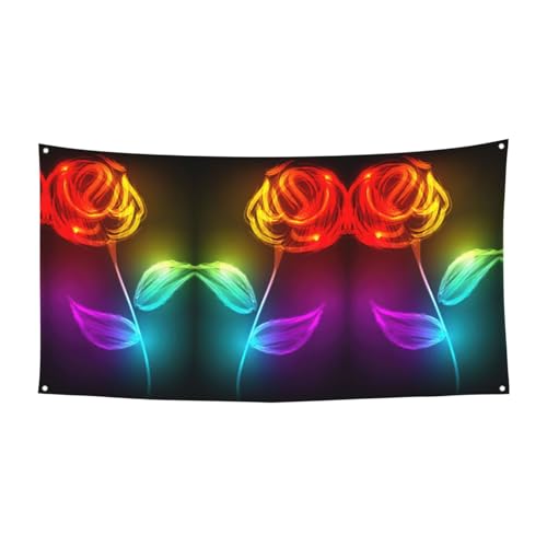 Rote Rose Kunstdruck, hängende Halloween-Party-Banner für Feiertage, 1 Stück, ideal für Halloween-Weihnachtsfeiern von DIEzig