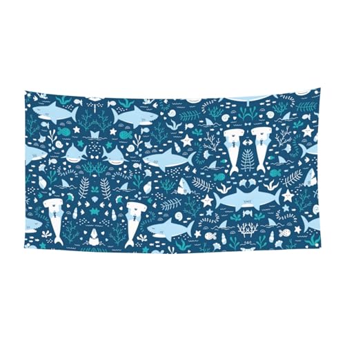 Süßer blauer Fisch-Druck, hängende Halloween-Party-Banner für Feiertage, 1 Stück, ideal für Halloween-Weihnachtsfeiern von DIEzig