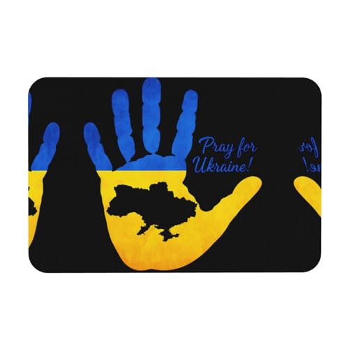 Ukrainischer Gesten-Druck, 39,9 x 60,9 cm, Kieselgur-Matte, Herbst-Weichbodenmatte, Duschkissen, rutschfeste Gummi-Rückseite von DIEzig