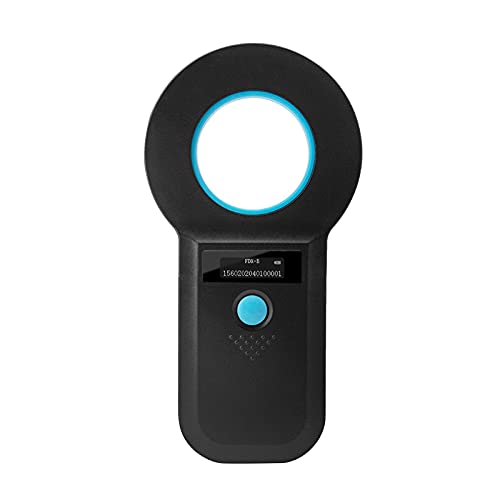 DIFCUL Haustier-Mikrochip Scanner Chip Lesegerät Haustier ID Pet Scanner mit Helligkeit OLED Anzeige 128 Stück Tag Informationsspeicher für die Tierverfolgung für ISO 11784/11785, FDX-B und ID64-RFID von DIFCUL