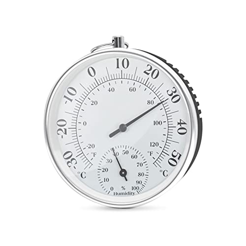 DIFCUL thermometer analog, Thermometer Aussen, Kabelloses Wandmontiertes Thermometer und Hygrometer, außenthermometer analog Geeignet für Gärten, Häuser, Gewächshäuser, Autos usw von DIFCUL