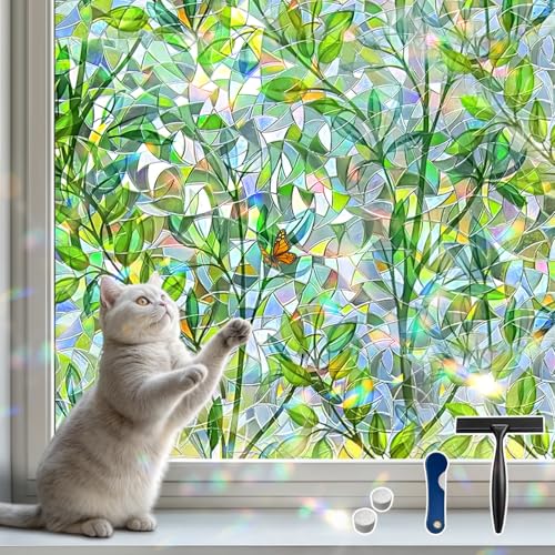 DIFIT Fensterfolie Bunt mit Grünem Blättermuster Fensterfolie Blickdicht für Privatsphäre Elektrostatische Sichtschutzfolie Fenster UV-beständig Selbsthaftend für Home und Office 30 x 100 cm DIFIT Fensterfolie Bunt mit Grünem Blättermuster Fensterfolie Blickdicht für Privatsphäre Elektrostatische Sichtschutzfolie Fenster UV-beständig Selbsthaftend für Home und Office 30 x 100 cm von DIFIT