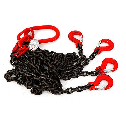 4-Strang Anschlagkette, Neu 4-Strang Anschlagkette Ketten Kettengehänge 8 mm 8mm 5T 1,5 m Arbeitslänge Heavy Duty Lifting Chain Sling mit Haken von DIFU