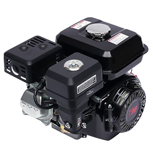 Benzinmotor Standmotor, 7.5 HP 4 Takt OHV Benzinmotor 5.1 KW 3600 U/min Standmotor Kartmotor Mit Ölalarm (Weiß Rot) (Schwarz) von DIFU