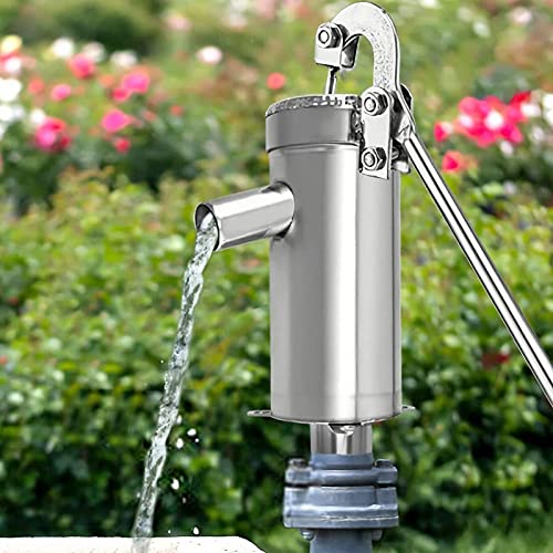 Handpumpe Rotationspumpe Grundwasser Manuelle Rotationspumpe Haushaltsgrundwasserpumpe Garten-Terrassen-Brunnenwasserpumpe Manuelle Rotationspumpe aus Edelstahl von DIFU
