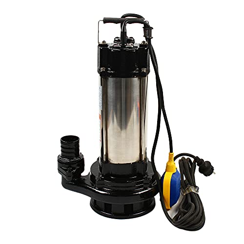 Schmutzwasserpumpe Tauchpumpe Schmutzwasser 1500W Fäkalienpumpe 2 PS 220V Edelstahl Schwimmer, bis 36000l/h Fördermenge von DIFU