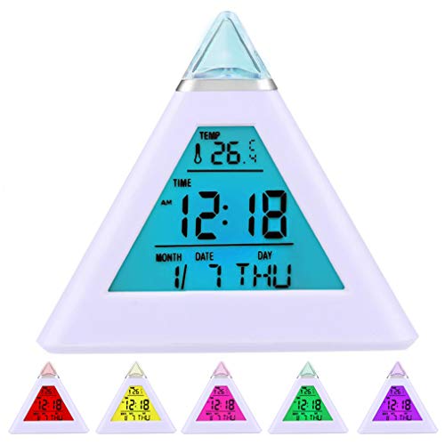 DIGIFLEX Digitaler Pyramiden-Wecker mit 7 Farbwechsel LEDs von DIGIFLEX