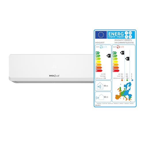 Klimaanlage Digiquest Inverter Serie V4 | CLIMA00056 9000 BTU | R-32 | Wi-Fi | Klasse A++/A+ | I Feel | Timer | Turbo-Funktion | 3D-Luftstrom | Auto Restart | Nachtmodus | SEER 6,1 | SCOP 5,1 von DIGIQUEST