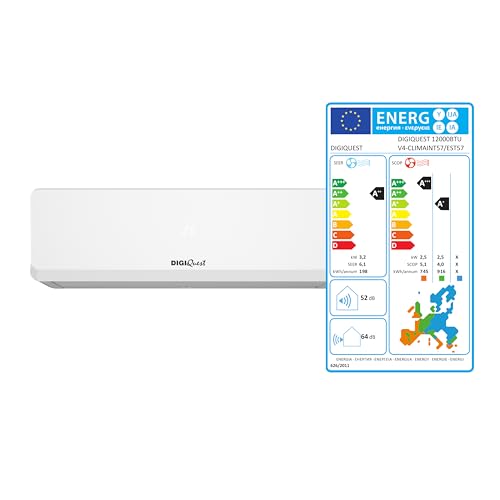 Klimaanlage Digiquest Inverter Serie V4 | CLIMA00057 12000 BTU | R-32 | Wi-Fi | Klasse A++/A+ | I Feel | Timer | Turbo-Funktion | 3D-Luftstrom | Auto Restart | Nachtmodus | SEER 6,1 | SCOP 5,1 Klimaanlage Digiquest Inverter Serie V4 | CLIMA00057 12000 BTU | R-32 | Wi-Fi | Klasse A++/A+ | I Feel | Timer | Turbo-Funktion | 3D-Luftstrom | Auto Restart | Nachtmodus | SEER 6,1 | SCOP 5,1 von DIGIQUEST