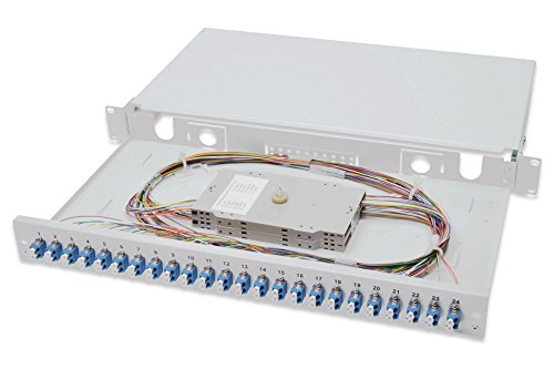 DIGITUS LWL Spleißbox 24 Kupplungen - LC - OS2 - 1HE 19-Zoll - Multi-Mode Duplex - Mit Spleiß-Kassette - Rack-Einbau von DIGITUS