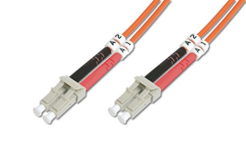 DIGITUS LWL Glasfaserkabel - OM2 - 1 m - LC auf LC Stecker - LSZH - Duplex Multimode MM 50/125µ - 10 GBit/s - Glasfaser-Patchkabel, Netzwerkkabel, Ethernet-Kabel, LWL-Kabel - Orange von DIGITUS