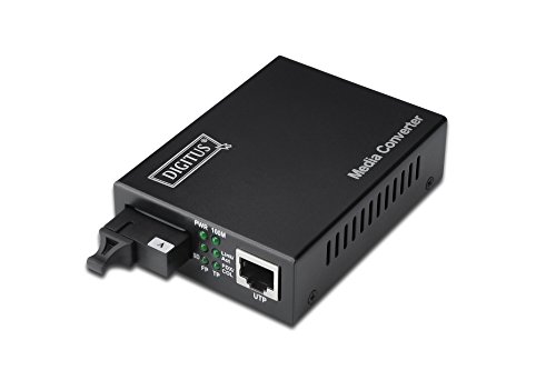 DIGITUS WDM Medienkonverter - Singlemode - Gbit Ethernet - RJ45 / SC - BiDi - Tx1310nm / Rx1550nm - Bis 20 km - Schwarz von DIGITUS