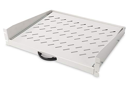 DIGITUS Ausziehbarer Fachboden für 19" Schränke, 2HE, Befestigung nur vorne, Traglast 30 kg, ab 450 mm Schranktiefe, Grau DIGITUS Ausziehbarer Fachboden für 19" Schränke, 2HE, Befestigung nur vorne, Traglast 30 kg, ab 450 mm Schranktiefe, Grau von DIGITUS
