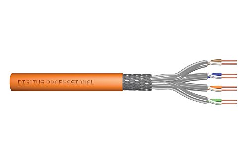 DIGITUS 100 m Cat 7 Netzwerkkabel - S-FTP (PiMF) Simplex - BauPVO Dca - LSZH Halogenfrei - 1200 MHz Kupfer AWG 23/1 - PoE+ Kompatibel - LAN Kabel Verlegekabel Ethernet Kabel - Orange von DIGITUS
