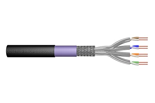 DIGITUS 1000 m Cat 7 Outdoor Netzwerkkabel - S-FTP (PiMF) Simplex - BauPVO Eca - LSZH Halogenfrei - 1200 MHz Kupfer AWG 23/1 - PoE+ Kompatibel - Erdkabel LAN-Kabel Verlegekabel - Schwarz von DIGITUS