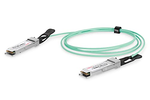 DIGITUS QSFP28 AOC-Kabel - 4 Kanäle 850nm VCSEL-Array - Vollduplex - 100 Gbps - 2m - bleifrei - SFF-8431 SFP+ - SFF-8432 SFP+ - Glasfaser-Kabel - Türkis von DIGITUS