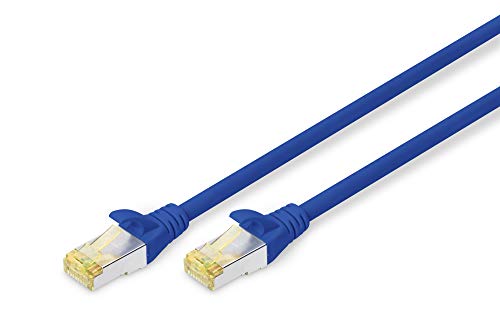 DIGITUS LAN Kabel Cat 6A - 2m - RJ45 Netzwerkkabel - S/FTP Geschirmt - Kompatibel zu Cat-6 & Cat-7 - Blau von DIGITUS