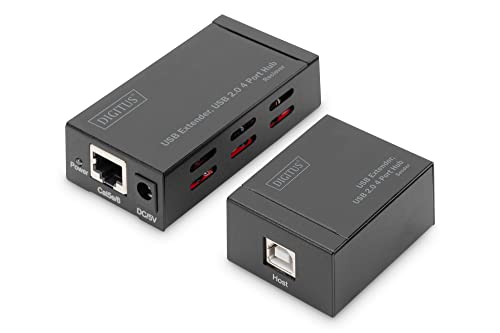 Digitus 4 Ports USB 2.0 Hub & Extender 50M zur Verwendung mit Cat5/5e/6 (UTP, STP, SFT) Kabel von DIGITUS