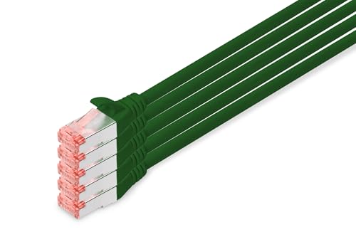 DIGITUS DK-1644-100-G-5 - DK-1644-100-G-5 Netzwerkkabel 10 m Cat6 S/FTP (S-STP) Grün (CAT5e S-FTP Patchk,10m,Grün - 5X CAT 6 S-FTP Patchkabel, Cu, LSZH, AWG 27/7, Länge 10 m, Farbe Grün) von DIGITUS