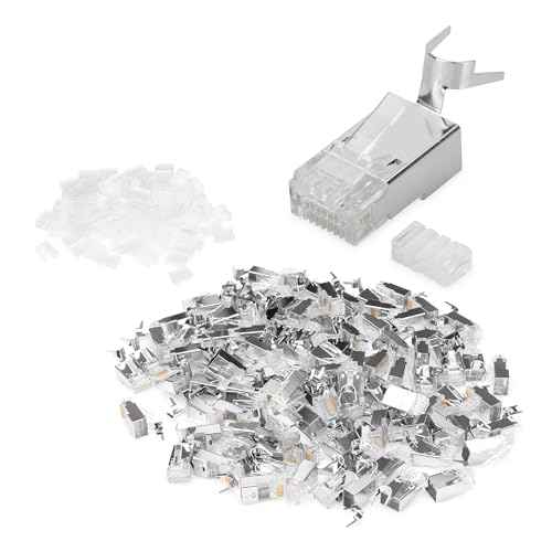 DIGITUS AK-219604 – Cat 6A Crimpstecker – 100 Stück – RJ45 Netzwerkstecker Geschirmt – Für Cat6A Netzwerkkabel, Verlegekabel & PoE Ethernet LAN Kabel – 10GBase-T – 8P8C – AWG 23/1 bis AWG 22/1 von DIGITUS