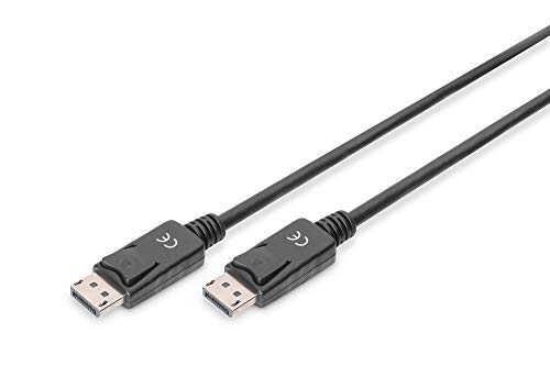 DIGITUS DisplayPort-Kabel - Full-HD 1080p/60Hz - 5m - mit Verriegelung - Kompatibel mit PC, Monitor, Gaming-Grafikkarte von DIGITUS