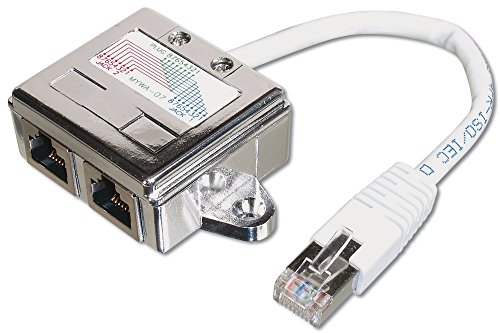 DIGITUS T-Adapter RJ45 CAT5e 19cm 1xRJ45 Stecker auf 2xRJ45 Buchse von DIGITUS