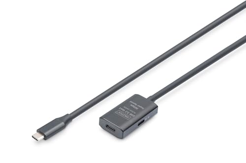 DIGITUS Aktives USB 3.2 Gen 1 Verlängerungskabel – 5 m – USB-C Stecker auf Buchse – Repeater USB-Kabel mit Plug & Play – Bis zu 5 Gbit/s – Stromversorgung über USB – Schwarz DIGITUS Aktives USB 3.2 Gen 1 Verlängerungskabel – 5 m – USB-C Stecker auf Buchse – Repeater USB-Kabel mit Plug & Play – Bis zu 5 Gbit/s – Stromversorgung über USB – Schwarz von DIGITUS