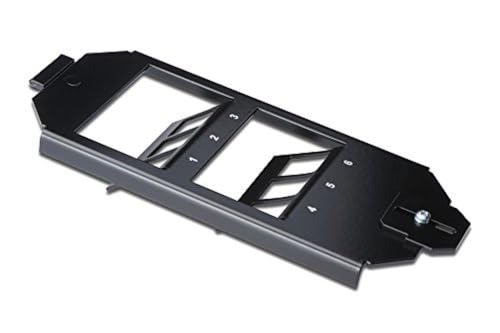 DIGITUS Bodentank-Halter - Für 6 Keystone-Module - OBO Bettermann, Ackermann Kompatibel - 45° Auslass - Metall - Schwarz von DIGITUS