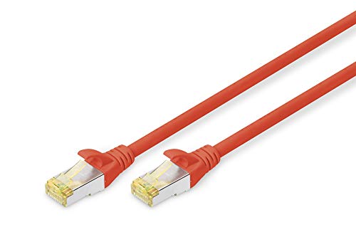 DIGITUS LAN Kabel Cat 6A - 30m - RJ45 Netzwerkkabel - S/FTP Geschirmt - Kompatibel zu Cat-6 & Cat-7 - Rot von DIGITUS