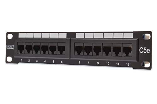 DIGITUS Cat-5e Patchpanel - 12 Ports - RJ45-Buchsen - 10-Zoll Rack-Mount 1HE - LSA Verteilerfeld - Ungeschirmt - Schwarz DIGITUS Cat-5e Patchpanel - 12 Ports - RJ45-Buchsen - 10-Zoll Rack-Mount 1HE - LSA Verteilerfeld - Ungeschirmt - Schwarz von DIGITUS
