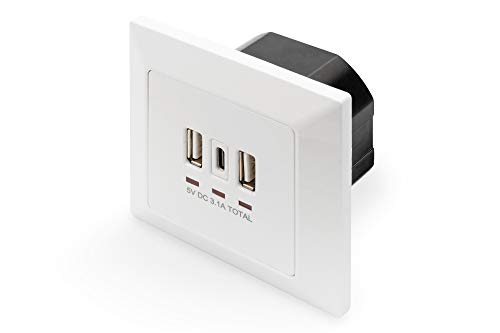 DIGITUS DA-70618 – Unterputz USB-Ladegerät – 2x USB-A bis 2.8A / 1x USB-C bis 2.8A – Einbautiefe 32 mm – Bedingt Designfähig – Reinweiß RAL 9003 DIGITUS DA-70618 – Unterputz USB-Ladegerät – 2x USB-A bis 2.8A / 1x USB-C bis 2.8A – Einbautiefe 32 mm – Bedingt Designfähig – Reinweiß RAL 9003 von DIGITUS
