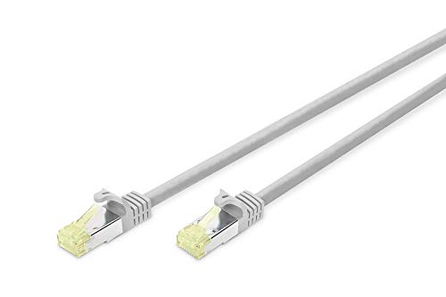 DIGITUS LAN Kabel Cat 6A - 2m - 100% Component Level Geprüft - RJ45 Netzwerkkabel - S/FTP Geschirmt - Grau von DIGITUS