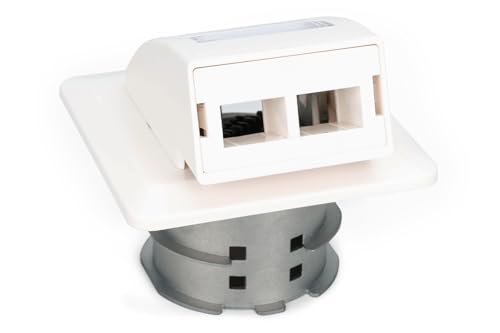DIGITUS DN-93201 - FTTH Glasfaser Anschlussdose - 2 Ports - für SC- oder LC-Adapter - Unterputz Netzwerk-Dose - FTTB FTTx - Weiß von DIGITUS