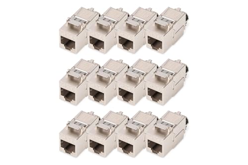 DIGITUS DN-93816 – Keystone-Modul Cat 8.1 – 12 Stück – RJ45 Netzwerkdose Cat8 Geschirmt – 2000 MHz – 25GBase-T & 40GBase-T – 25 Gbit/s & 40 Gbit/s – AWG 26/7 bis AWG 22/1 – Montage Werkzeugfrei DIGITUS DN-93816 – Keystone-Modul Cat 8.1 – 12 Stück – RJ45 Netzwerkdose Cat8 Geschirmt – 2000 MHz – 25GBase-T & 40GBase-T – 25 Gbit/s & 40 Gbit/s – AWG 26/7 bis AWG 22/1 – Montage Werkzeugfrei von DIGITUS