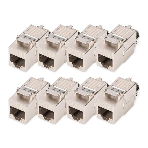 DIGITUS DN-93816 – Keystone-Modul Cat 8.1 – 8 Stück – RJ45 Netzwerkdose Cat8 Geschirmt – 2000 MHz – 25GBase-T & 40GBase-T – 25 Gbit/s & 40 Gbit/s – AWG 26/7 bis AWG 22/1 – Montage Werkzeugfrei DIGITUS DN-93816 – Keystone-Modul Cat 8.1 – 8 Stück – RJ45 Netzwerkdose Cat8 Geschirmt – 2000 MHz – 25GBase-T & 40GBase-T – 25 Gbit/s & 40 Gbit/s – AWG 26/7 bis AWG 22/1 – Montage Werkzeugfrei von DIGITUS